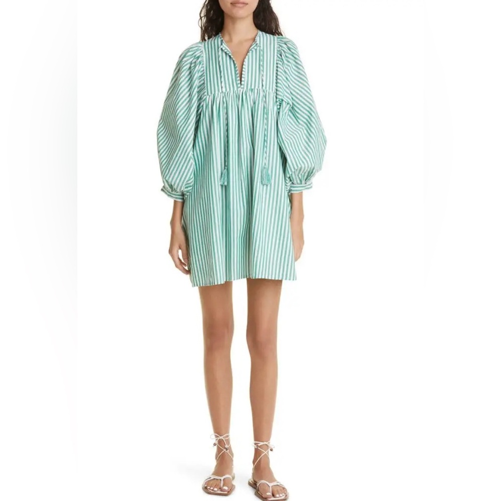 Mille Green and White Striped Dress XL